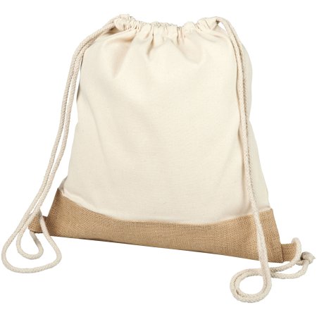 Delhi Kordelzugrucksack aus Baumwolle und Jute