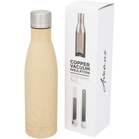 Vasa 500 ml Holz-Optik Kupfer-Vakuum Isolierflasche