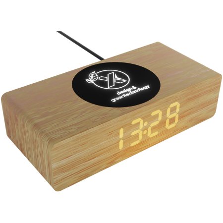 SCX.design W30 kabellose 10 Watt Ladestation aus Holz mit Leuchtlogo