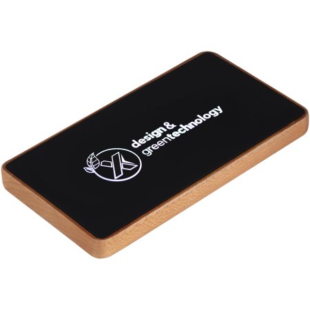 SCX.design P35 5.000 mAh Powerbank aus Holz mit Leuchtlogo