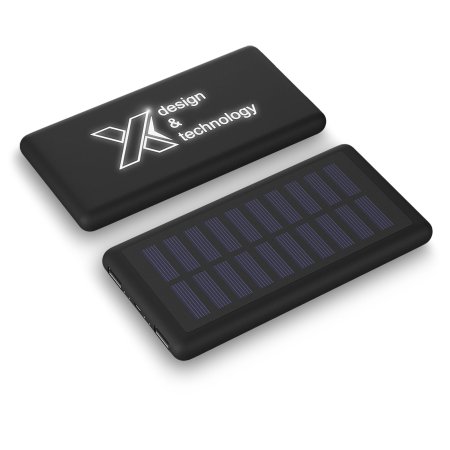 SCX.Design P30 8000 mAh Solar- Powerbank mit Leuchtlogo