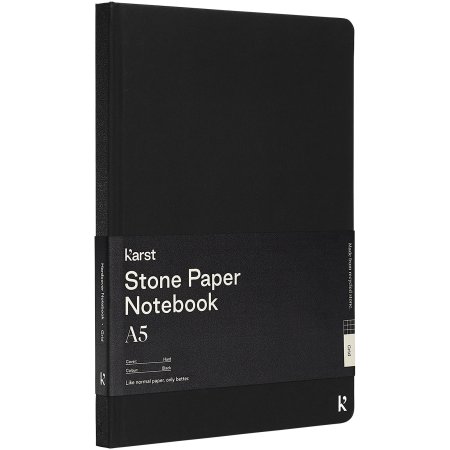 Karst® A5 Steinpapier Notizbuch mit festem Einband - quadratisch