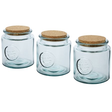 Aire 800 ml 3-teiliges Behälterset aus recyceltem Glas