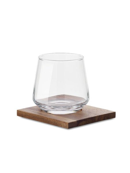Glas mit Untersetzer