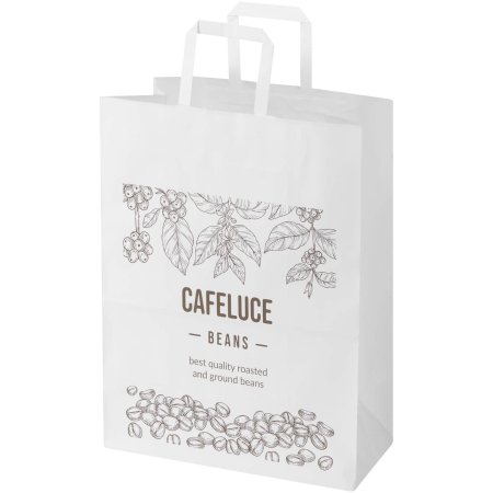 Kraft 80–90 g/m² Papiertasche mit flachen Griffen – 32 × 17 × 39 cm