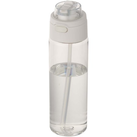 Theron 700 ml RCS-Wasserflasche aus recyceltem Kunststoff mit Multifunktionsdeckel und Klappstrohhalm