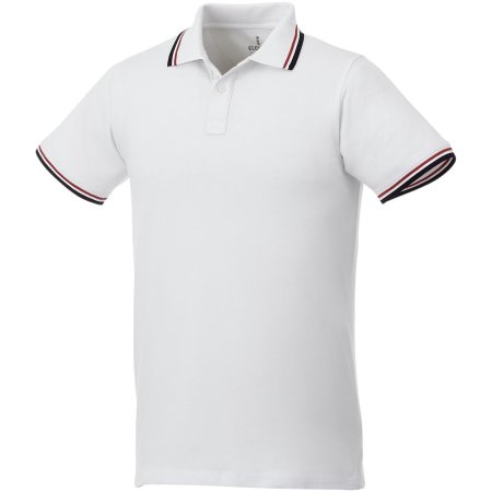 Fairfield Poloshirt mit weißem Rand für Herren