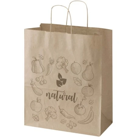 Kraft 80–90 g/m² Papiertasche mit Kordelgriffen – 32 × 17 × 39 cm
